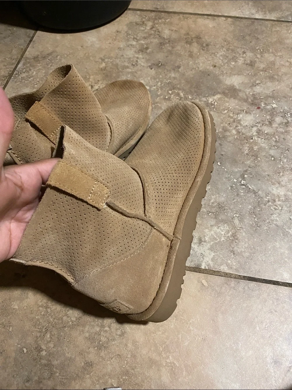 UGG Kids Perforated Mini Boot in Tawny